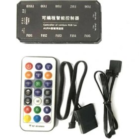 Resim Htun (Işık Kontrol Cihazı) 30M Rgb LED Bilgisayar Kasası Pc Soğutma Fan Kontrol + Rf Kablosuz Uzaktan Kumanda (Yurt Dışından) 