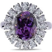 Resim Lova Pırlantalı Oval Ametist Yüzük - 1030163 