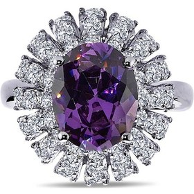Resim Lova Pırlantalı Oval Ametist Yüzük - 1030163 