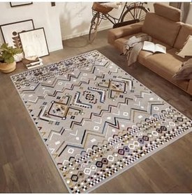 Resim Rovigo Dijital Baskı Yıkanabilir Kaymaz Taban Salon Halısı Rvg0557, Kahverengi, 180 x 300 