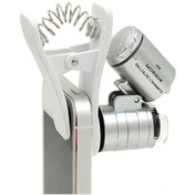 Resim Lemestar 60x Büyüme Oranı Led Işıklı Cep Telefonu Mikroskobu, Evrensel Klemli, Taşınabilir Optik Lens, Gümüş Renk, Pil Dahil 