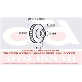 Resim VALEO 186438 FREN DİSKİ ÖN CIVIC V 91-95 / 25 99- 45 99- 200 95- 