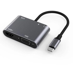 Resim Winex 5in1 Type-C Hub Port Adaptör HDMI VGA USB AUX PD Girişli 