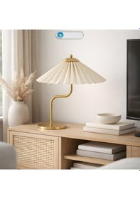 Resim Avelis Gold Gövde Krem Başlık Dekoratif Abajur 