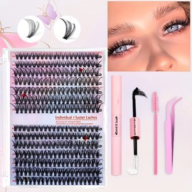 Resim DIY Kirpik Kümeleri Kirpik Uzatma Seti 640 adet 30D40D50D Tekli Kirpikler, Ekstra Kalın, D Kıvrım 9-16mm Karışık Uzunluklu Kirpikler, Evde DIY Kirpik Uzantısı Hafif Manga Görünümü 