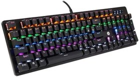 Resim HP GK100F Mekanik Gaming Klavye RGB Işıklı Kablolu Şık Zafir Modern Tasarım Türkçe Q 