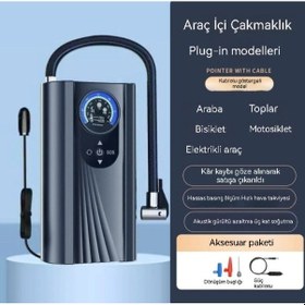 Resim Elektrikli Hava Pompası Lastik Şişirme Taşınabilir Kompresör 