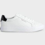 Resim Calvin Klein Hakiki Deri Siyah Beyaz Logolu Kadın Sneaker Çok Renkli 