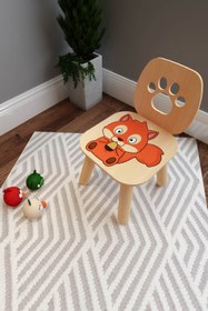 Resim Kaju Kids Çocuk Sandalyesi - Lisanslı Ürün - Doğal Ahşap - 3/4 Yaş 