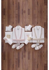 Resim Akdeniz 20 Parça Kutulu Çeyizlik Bornoz Seti 2 Bej 