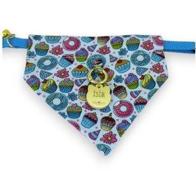 Resim Fularlı Papyonlu İsimli Kedi Tasması Kişiye Özel Tasma Mvdntdüz 