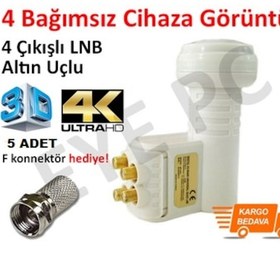 Resim EYEPC 5 Adet F Kon + LNB 4 Görüntü 4'Lü Ultra HD LNB 