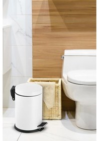 Resim 12 Lt Pedallı Çöp Kovası Beyaz 
