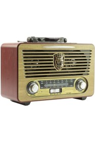 Resim SIGHTZER Nostaljik Radyo Usb Aux Bluetooth Hoparlör Ahşap Görünümlü Fm Radyo M-115bt 