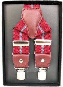 Resim Yage Bordo 3,5 Cm Gri Kabartma Desen Pantolon Askısı 
