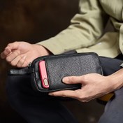 Resim Erkek Vintage Casual Sığır Derisi Deri Çanta, Gerçek Deri, Çok Fonksiyonlu Kol Askısı ve Telefon Cebi ile, Dışarı Çıkma için 