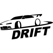 Resim Drift Yapan Araba Duvar Dekor Sticker 40 x 16 cm 
