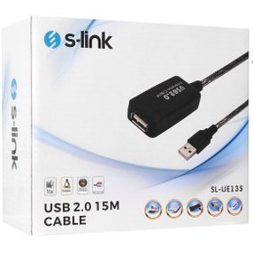Resim S-LINK Sl-ue135, Güçlendirilmiş Usb Uzatma Kablosu 15 Metre 