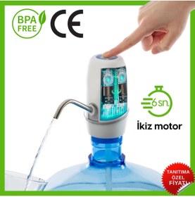 Resim Vayomy Damacana Su Pompası 8W ÇİFT Motorlu Şarjlı Otomatik Hızlı Dolum (BPA IÇERMEZ ,CE BELGELİDİR) 