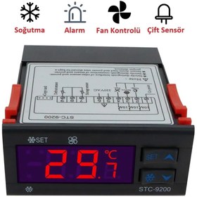 Resim METİN ISITMA SOĞUTMA TERMOMETRE TERMOSTAT ÇİFT PROP (STC-9200) (SRT9200 ) 