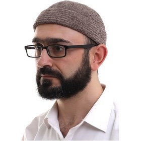 Resim Kahverengi Katlamalı Sade Desen Kışlık Kadife Takke Şapka Kahverengi 