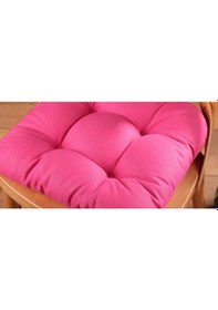 Resim Altınpamuk Altınpamuk Lüx Pofidik Fuşya Sandalye Minderi Özel Dikişli Bağcık 