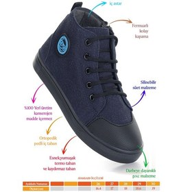 Resim Kiko Kids Kai Fermuarlı Erkek Çocuk Günlük Bot Ayakkabı Lacivert Lacivert 