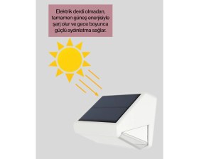 Resim Eco Lounge Pır Sensörlü Solar Lamba – Otomatik Şarj ve Gece Aydınlatma 