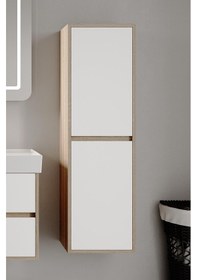 Resim Denko Forever 45 Cm Beyaz Banyo Çamaşır Boy Dolabı Antrasit 