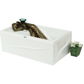 Resim Waterway Wichita Oturmalı Mini Dikdörtgen Küvet 120x70 H:43 Gövde+metal Ayak+dört Yön Panel 