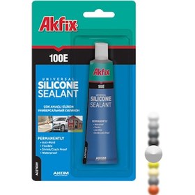Resim Akfix 100E Genel Amaçlı Tüp Silikon 50Ml Şeffaf Şeffaf 