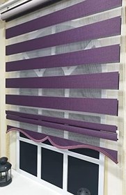 Resim StorBurada Zebra Stor Perde Mor Etek Dilimli STB 400 V18 Mor 110 x 200 