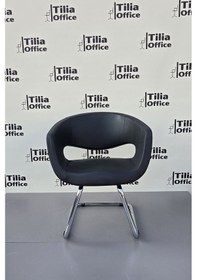 Resim Flora Kesim Tarama Çalışma Bekleme Koltuğu Krom U Ayak Siyah 