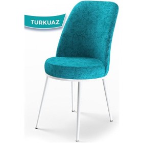 Resim Canisa Concept Dexa Serisi Turkuaz Renk Sandalye Mutfak Sandalyesi, Yemek Sandalyesi Ayaklar Beyaz Turkuaz 