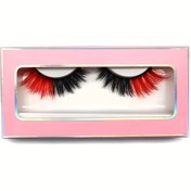 Resim 1 Çift Tam Şerit Kirpik, Kalın Kıvrık 17mm Sahte Kirpikler, Kabarık Wispy Kedi Gözü Kirpikleri, Göz Ucu Uzatma 