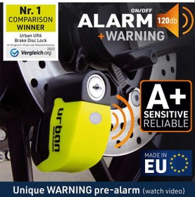 Resim Urban Securıty Ur6 Alarmlı Dısk Kılıdı 6mm Pim 6mm 