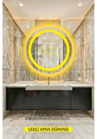 Resim Ledliaynadünyası 60 Cm Günışığı Ledli Banyo Antre Makyaj Aynası Beyaz - Gümüş 