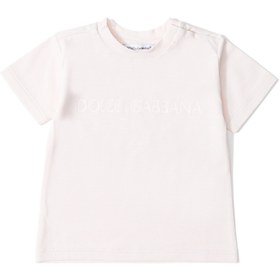 Resim Pembe Logo Baskılı Erkek Bebek T-shirt 