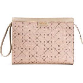 Resim Kadın Bej Bahels Monogram Portföy Kulplu Clutch Çanta 