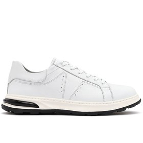 Resim Derimod Erkek Beyaz Bağcıklı Kalın Tabanlı Deri Sneaker 25SFD675018 