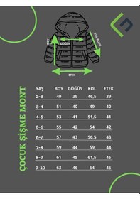 Resim Spor Kız Çocuk Polarlı Kürklü Kapüşonlu Roket Desenli Şişme Mont Parka-98 Lacivert 