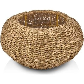 Resim Dekoratif Hasır Küçük Minder 40x20cm Kahverengi 