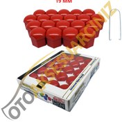 Resim A Kalite Mefsa Bijon Kapağı Düz 19 Mm Kırmızı 20 Li Set 