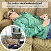 Resim 1 Çift Tembel Gözlük - Geniş Lensli, Numarasız Görüş Düzeltici, Okuma, TV, Telefon, Bilgisayar İçin Eller Serbest - Siyah Çerçeve - Koltuk, Ofis, Seyahat İçin Mükemmel - Yenilikçi Rahatlama Gözlüğü Hediye Fikri, Okuma Kolaylığı, Vintage Tarz Lensler, Hafif Lensler, Dayanıklı Çerçeve 