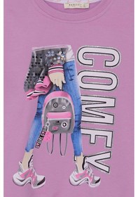 Resim Breeze Kız Çocuk Sweatshirt Pullu Baskılı 9-14 Yaş, Eflatun 