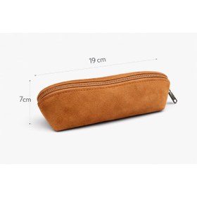 Resim HBS %100 Gerçek Deri Süet Gözlük Kılıfı - 19 × 7 cm 