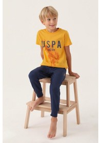 Resim U.s. Polo Assn. 1739 Lisanslı Hat Hardal Erkek Çocuk Pijama Takımı 001 