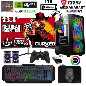 Resim Xaser Armor X130 R5-5500 32 GB 1 TB M.2 NVMe SSD 12 GB RTX3060 24" Free Dos Masaüstü Oyuncu Bilgisayarı 
