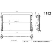 Resim RADYATÖR TRANSİT CONNECT V227 1 SIRA KLİMASIZ 4T168005GA 0222301AB 