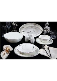 Resim Massimo Marble Gold 56 Parça Yemek Takımı 